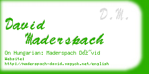 david maderspach business card